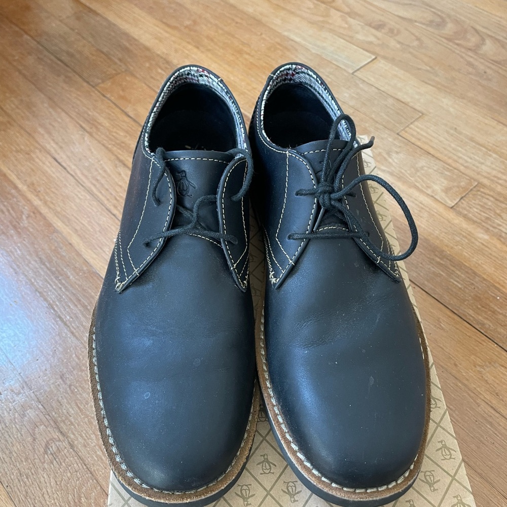 Original Penguin Black Derby Shoes